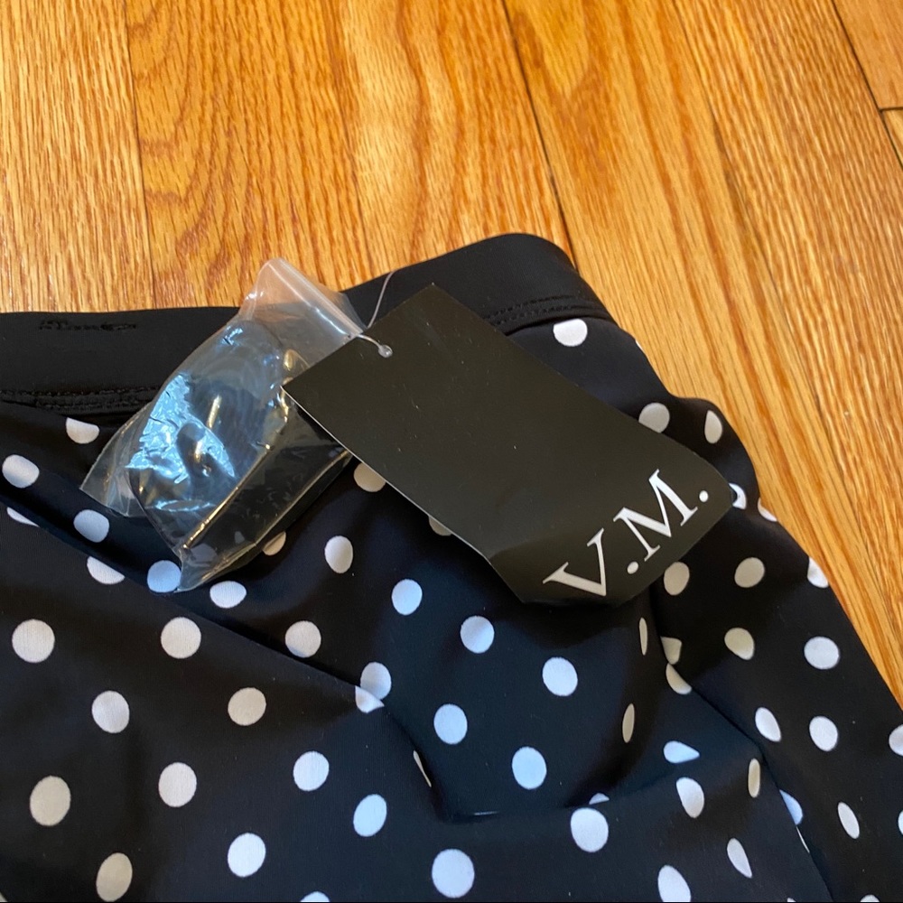 Polka Dot Blouson Strapless Swim Top - Picture 7 of 7